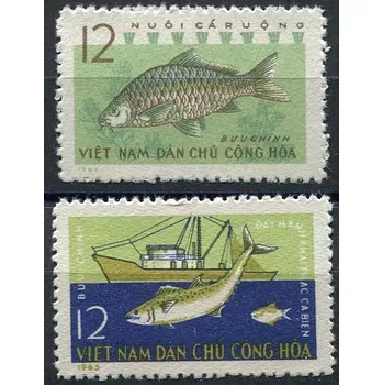 Poštovní známka (1963) MiNr. 262 - 263 - O - Severní Vietnam - Rybí farmy