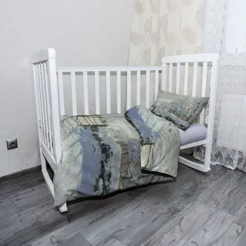 Povlečení Sablio Mikroplyšové dětské povlečení do postýlky Straka - Claude Monet - 120x90 / 40x60