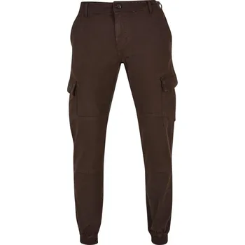 Washed Cargo Twill Jogging Pants - brown 36
