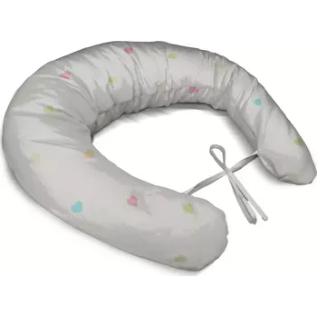 Polštář Sablio Těhotenský polštář Barevná srdíčka na béžové