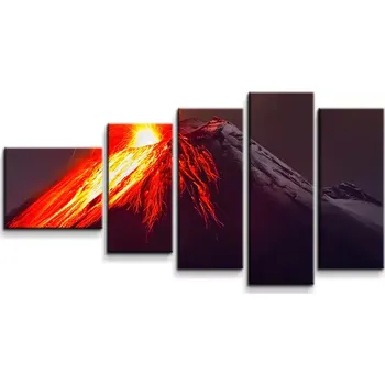 Obraz Sablio Obraz - 5-dílný Sopka - 100x60 cm