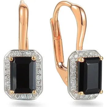 Náušnice Náušnice s achátem 1,49 ct a brilianty Skye, růžové zlato IZBR895RN + dárkové balení LUXUS zdarma