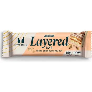 MyProtein Crispy Layered 58 g white chocolate peanut Příchuť: bílá čokoláda-arašídy