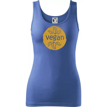 Dámské tričko Vegan hnědá kruh - Dámské tílko - S ( Azurově modrá )