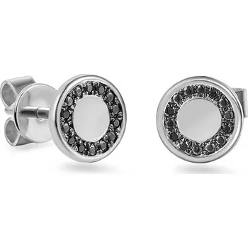 Náušnice Náušnice z bílého zlata s černými brilianty 0.020 ct IZBR849AB + dárkové balení LUXUS zdarma