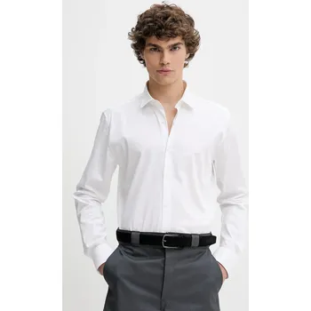 Pánská košile Košile HUGO pánská, bílá barva, slim, s klasickým límcem, 50539721 00X, vel. 43