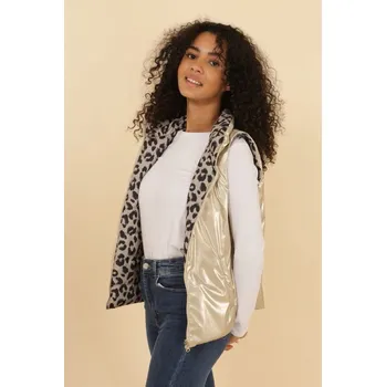 Dámské pončo Vesta oboustranná Leop. 5010 barva: zelená-khaki, velikost: S