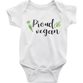 Kojenecké oblečení Proud vegan - Body kojenecké s krátkým rukávem - Krátký r. 18-24 měs ( Bílá )