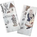 Utěrky JOSEF LADA BÍLÁ ZIMA, bílá, 2 kusy 50x70cm