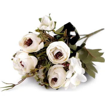 umělá květina Umělá kytice pryskyřník, střední, 1 krémová nejsvět.