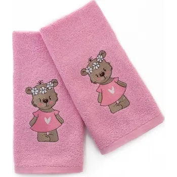 Ručník Ručník froté pro děti s výšivkou, Mášenka, růžový, 30 x 50 cm
