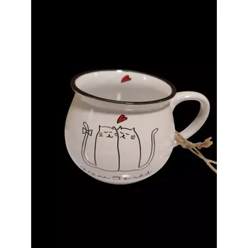 Hrnek s kočkama (Porcelánový hrnek s nápisem)
