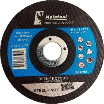 Řezný kotouč MOLATRADE Kotouč řezný 125 x 1.2 x 22.2 mm, Molatool Profi