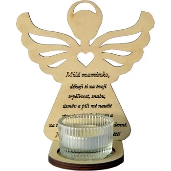Mácova dílna Andílek s věnováním pro učitelku dekorace