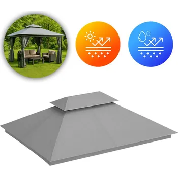 Dětský stan Náhradní střecha pro zahradní altán 3x4 m s větracím otvorem MultiGarden - ŠEDÁ 1701-C3X4-GRAY