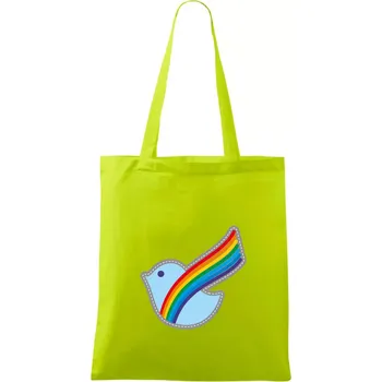 Duhová holubice - Taška bavlněná - 42 x 38 cm ( Limetková )