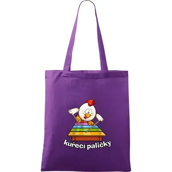 Kuřecí paličky - Taška bavlněná - 42 x 38 cm ( Fialová )