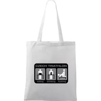 Czech triathlon (Hana-creative) - Taška bavlněná - 42 x 38 cm ( Bílá )