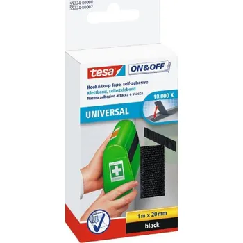 Zip suchý On&Off, 1 m x 20 mm, bilý, TESA