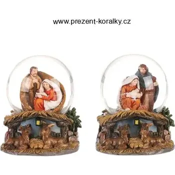 Vánoční dekorace Sněžítko betlém sklo 7,5 cm 9 cm