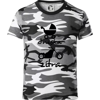 Chlapecké tričko Dnes zítra Harley - Dětské maskáčové triko - 146 cm/10 let ( Šedý maskáč )