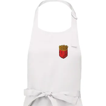 Kuchyňská zástěra Hranolky v kapse - Pánská zástěra na vaření - Univerzální velikost ( Bílá )