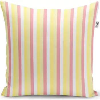 Polštář Sablio Polštář Žlutorůžové pruhy - 40x40 cm