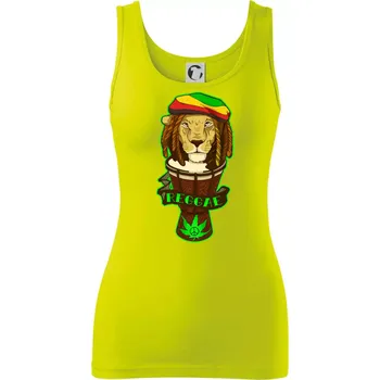 Dámské tričko Reggae lev - Dámské tílko - L ( Limetková )