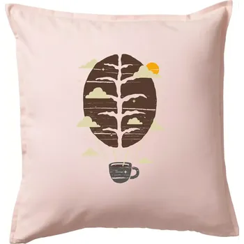 Polštář Balón s kávou - Polštář 50x50 - 50x50 - Pouze potah ( Světle růžová )