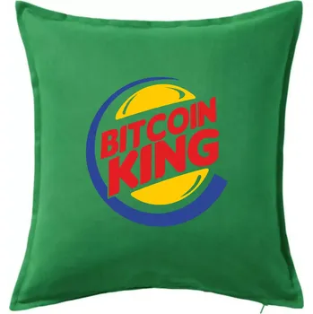 Polštář Bitcoin King - Polštář 50x50 - 50x50 - Pouze potah ( Středně zelená )
