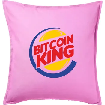 Polštář Bitcoin King - Polštář 50x50 - 50x50 - Pouze potah ( Růžová )