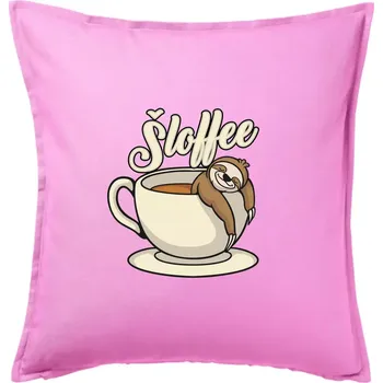 Polštář Šloffee - káva - Polštář 50x50 - 50x50 - Pouze potah ( Růžová )