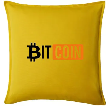 Polštář Bitcoin nápis - Polštář 50x50 - 50x50 - Pouze potah ( Žlutá )