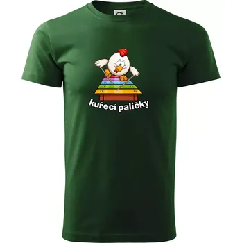 Pánské tričko Kuřecí paličky - Triko extra velké (5-8XL) - 6XL ( Lahvově zelená )