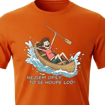 Pánské tričko Vodácké tričko Nejsem opilý - velikost XL, Barva Oranžová