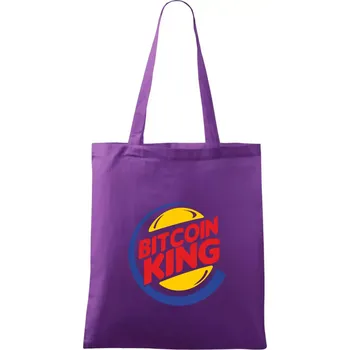 Bitcoin King - Taška bavlněná - 42 x 38 cm ( Fialová )