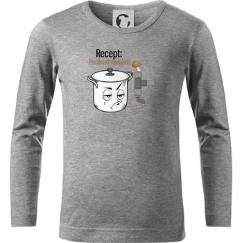 Chlapecké tričko Recept houbová redukce - Triko dětské Long Sleeve - 122 cm/6 let ( Tmavě šedý melír )