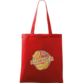 Nákupní taška Brambůrky můj zlozvyk - Taška bavlněná - 42 x 38 cm ( Červená )