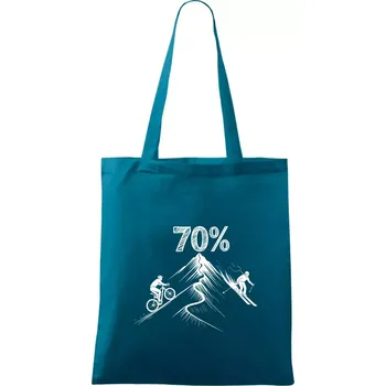 Narozeniny cyklista a lyžař 70 - Taška bavlněná - 42 x 38 cm ( Petrolejová )