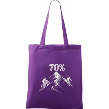 Narozeniny cyklista a lyžař 70 - Taška bavlněná - 42 x 38 cm ( Fialová )