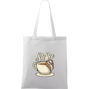 Šloffee - káva - Taška bavlněná - 42 x 38 cm ( Bílá )