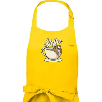 Kuchyňská zástěra Šloffee - káva - Dámská zástěra na vaření - Univerzální velikost ( Žlutá )