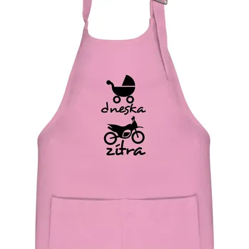 Kuchyňská zástěra Dnes zítra cross - Dětská zástěra na vaření - Univerzální velikost ( Růžová )