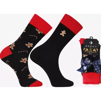 Pánské ponožky Pánské vánoční ponožky 058 - 2 páry - 39-42 / černá