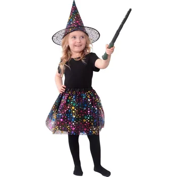 Karnevalový kostým RAPPA Dětský kostým čarodějnice hvězda tutu sukně s kloboukem