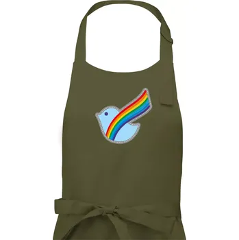 Kuchyňská zástěra Duhová holubice - Dámská zástěra na vaření - Univerzální velikost ( Khaki )