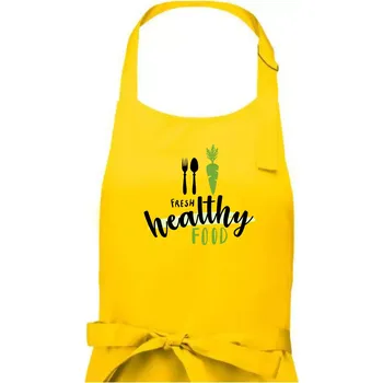 Kuchyňská zástěra Fresh healthy food - Pánská zástěra na vaření - Univerzální velikost ( Žlutá )