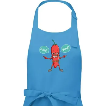 Kuchyňská zástěra Chilli bang bang - Dámská zástěra na vaření - Univerzální velikost ( Světlý tyrkys )