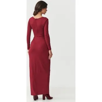 Dámské šaty Klasické šaty Makadamia M898 bordó Bordó S