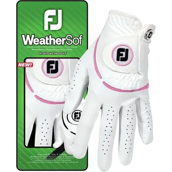 Golfové rukavice FootJoy WeatherSof, růžová, dámská golfová rukavice Na levou ruku / ML